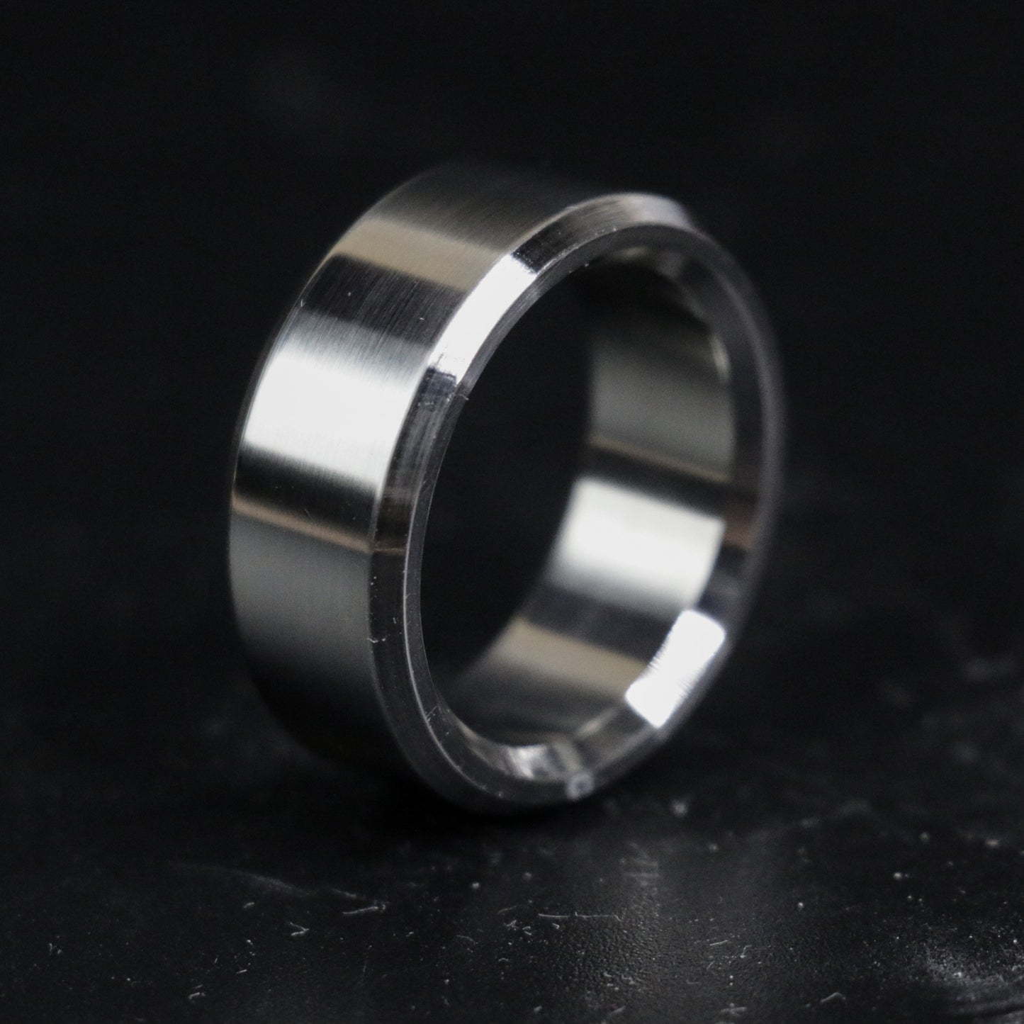 beveled titanium band